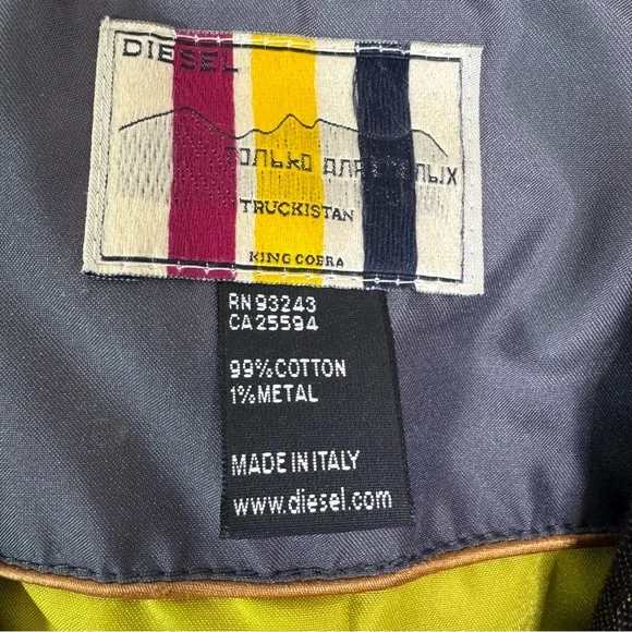 Vintage Diesel Truckistan Blazer Metallic Pinstripe Gorpcore Y2K Brown XXL - Picture 8 of 15